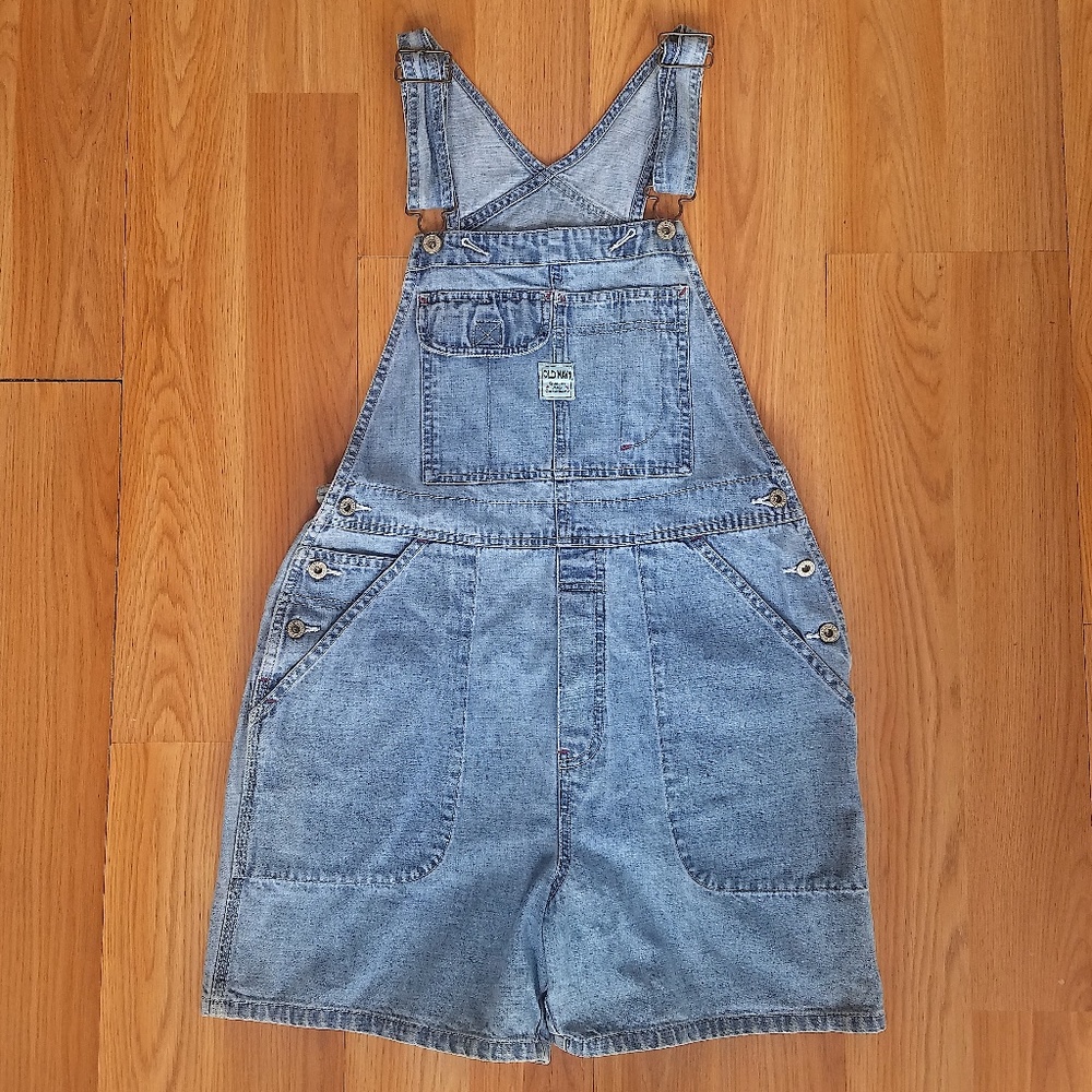 Old Navy Y2K Blue Denim Jean Shortall Overalls